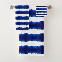 Shibori Tie Dye Blue Boho Bath Toalha