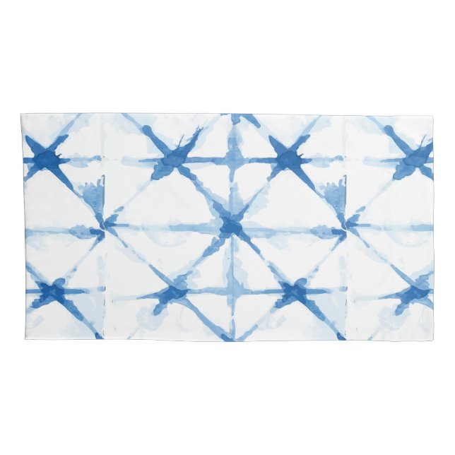 Shibori Tie Dye Blue Triangle Caso Travesseiro pad (Parte Traseira - Direita)