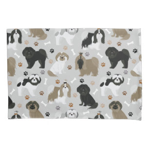 Shih Tzu Dogs Paws e Bones Travesseiro Case