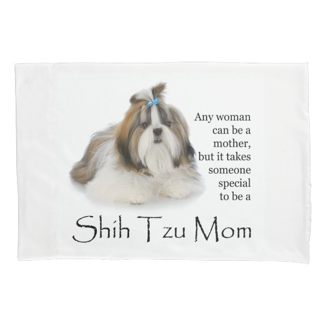 Shih Tzu Mãe Pillowcase (Frente)