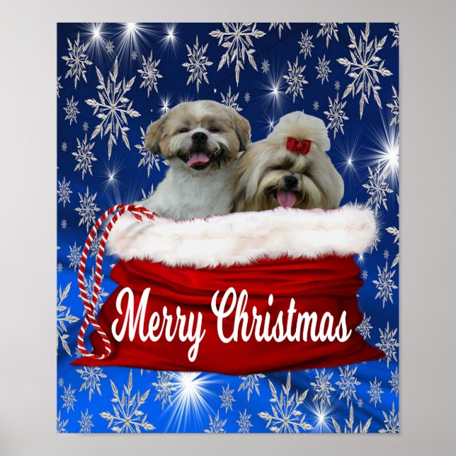 Shih tzu Poster Natal (Frente)