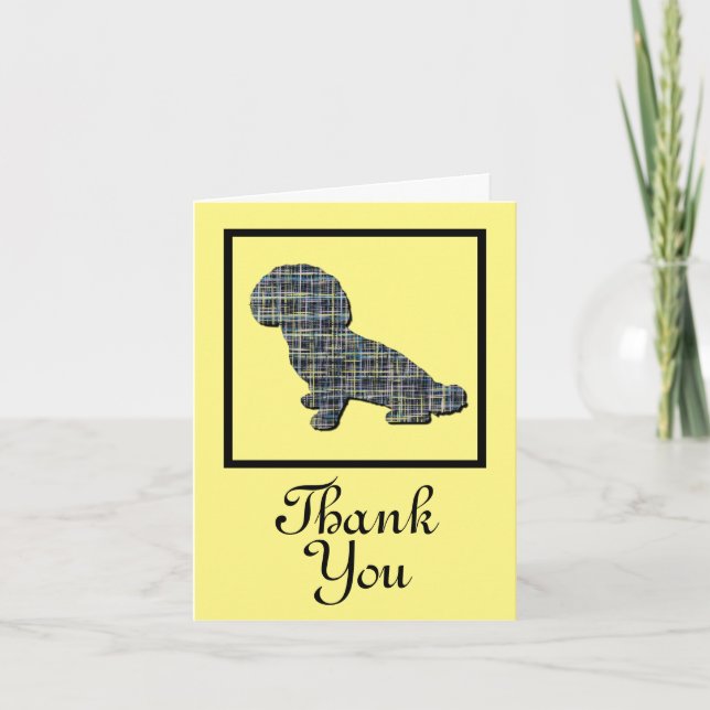Shihpoo Dog SilhouetteObrigado Cartão de Saudação (Frente)
