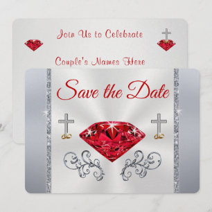 Shimmer 40th cartões salve a data do aniversário