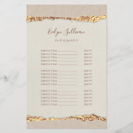 Shimmer rasgou o folheto da lista de preços do pap