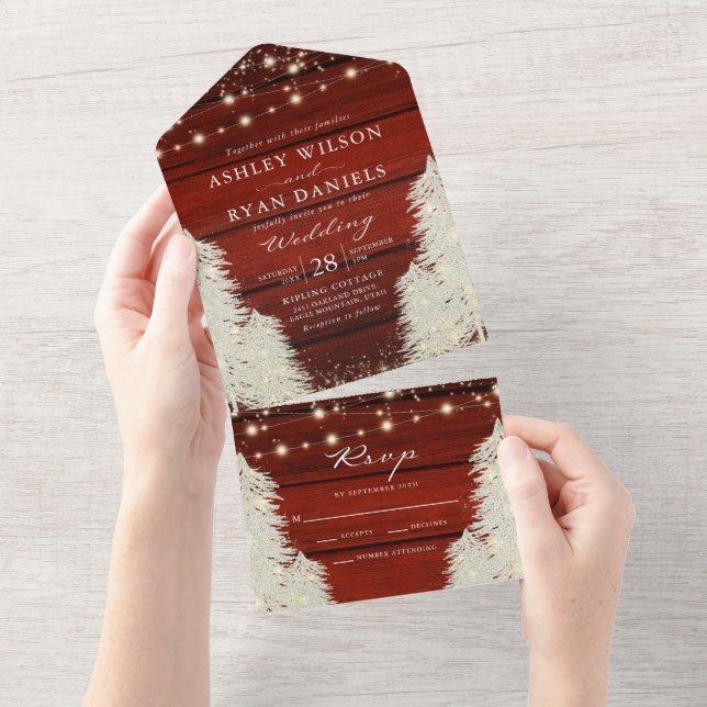 Shimmer Rustic Wood String Luz Árvore Casamento (Aba destacável)