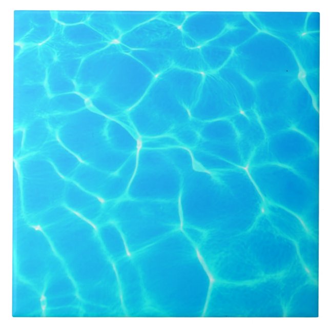 Shimmering Blue Piscina Water Refletions Foto (Frente)