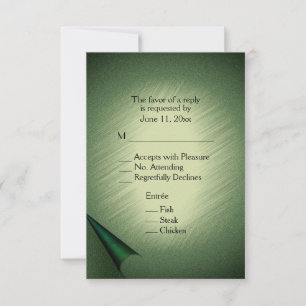 Shimmering Green RSVP Card com Menu