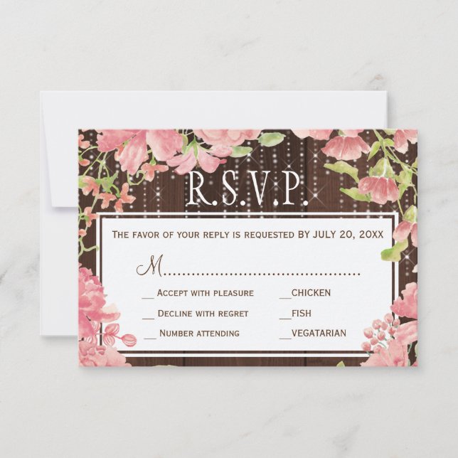Shimmerling ilumina peonies celeiro casamento rsvp (Frente)