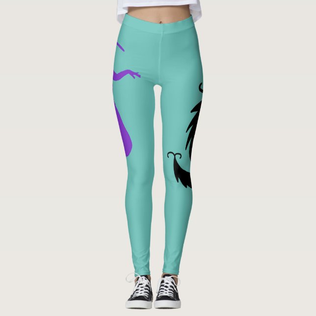 Shimmy Siren Dragons Leggings Teal (Frente)
