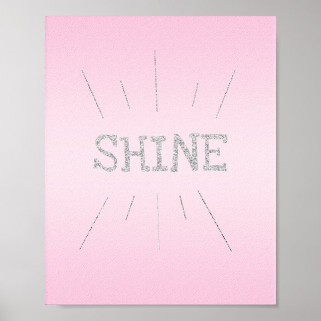 Shine Light Pink with Silver Glitter  Poster (Frente)