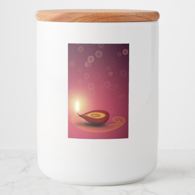 Shiny Happy Diwali Diya - Etiqueta do contêiner de (Frente)