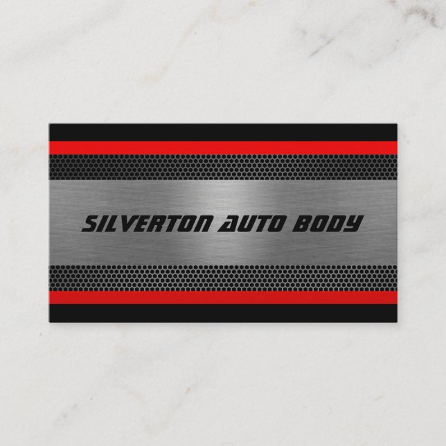 Shiny Silver, Chrome Look Cartão de visita (Frente)