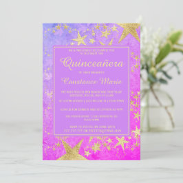Shiny Stars Quinceanera Convite