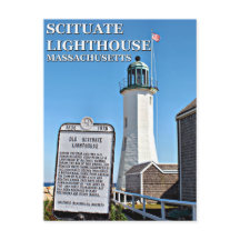 Shituate Lighthouse, cartão postal de Massachusett