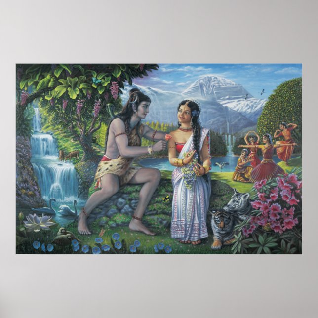 Shiva e Parvati -36 X 24 pol. Impressão (Frente)