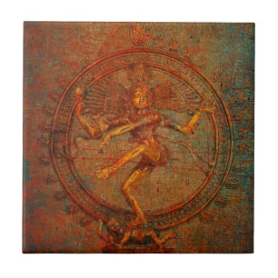 Shiva na folha de prova afligida do fundo