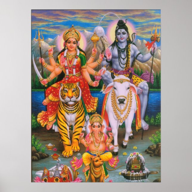 Shiva Parvati Ganesha Poster (Frente)