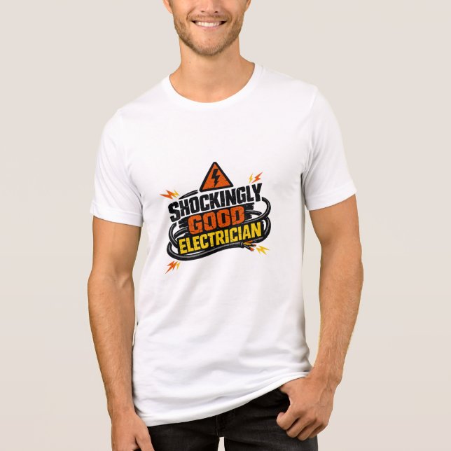 Shockingly Good Electrician Grunge Industrial Tee (Frente)