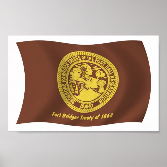 Shoshone Bannock Tribes Flag Poster Impressão (Frente)