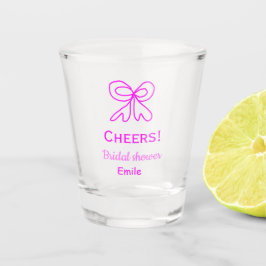 Shot Copo de champanhe laço rosa roxo chá de noiva adic