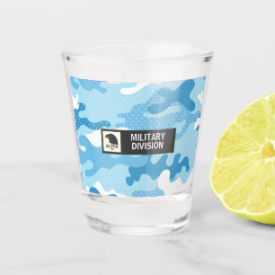Shot Copo de Tiro Camuflado Militar Azul Claro