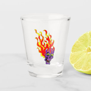 Shot Copo de Tiro com Tatuagem de Caveira Flamejante Ps