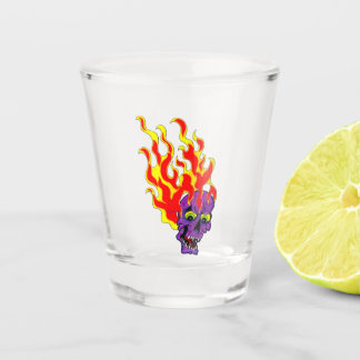 Shot Copo de Tiro com Tatuagem de Caveira Flamejante Ps