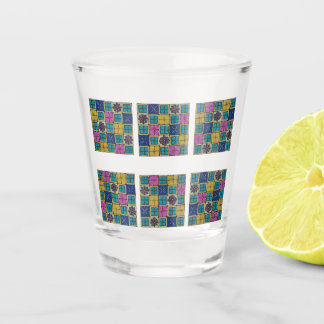 Shot Copo de Tiro de Azulejo Colorido em Tons de Joia