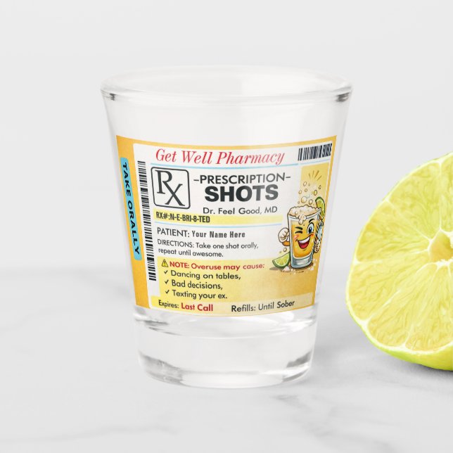 Shot Copo de Tiro de Receita de Boas Vindas Engraçado (Frente)