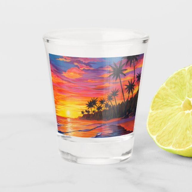 Shot Copo de Tiro do Pôr do Sol Tropical (Frente)