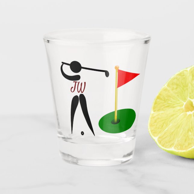 Shot Copo Personalizado de Vidro para Golfe Tema Person (Frente)