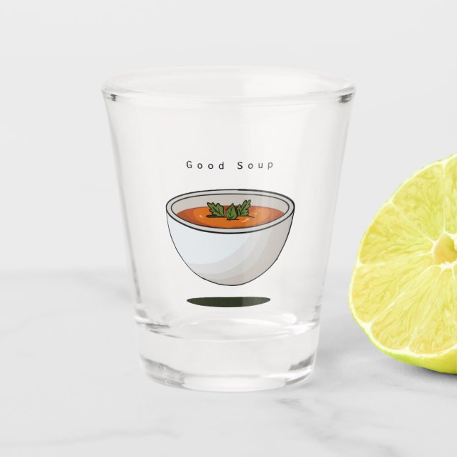 Shot Copo temático de comida, meme de boa sopa,  (Frente)
