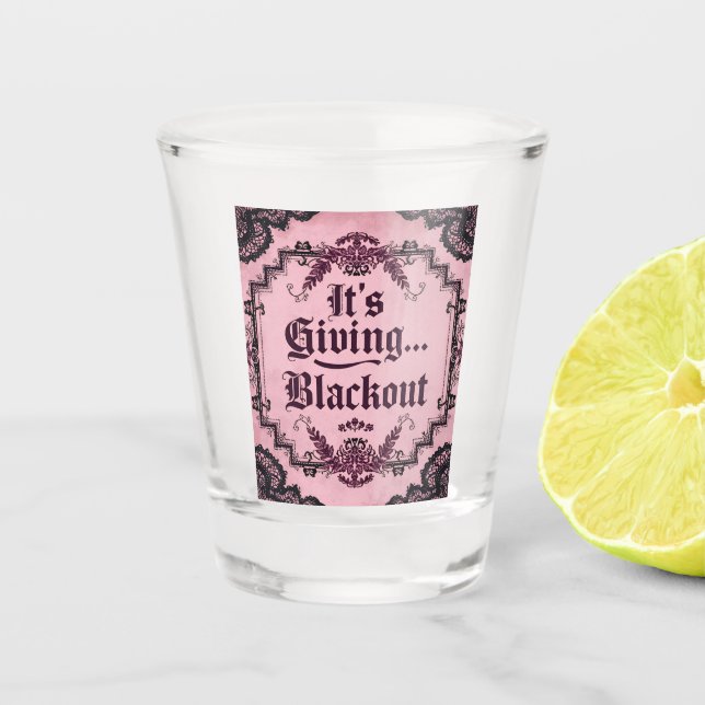 Shot É Dando… Apagão | Copo de Tiro Rosa Gótico (Frente)
