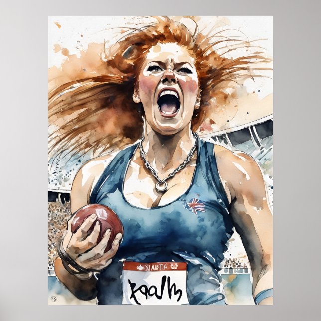 Shot Putter Art Impressão (Frente)