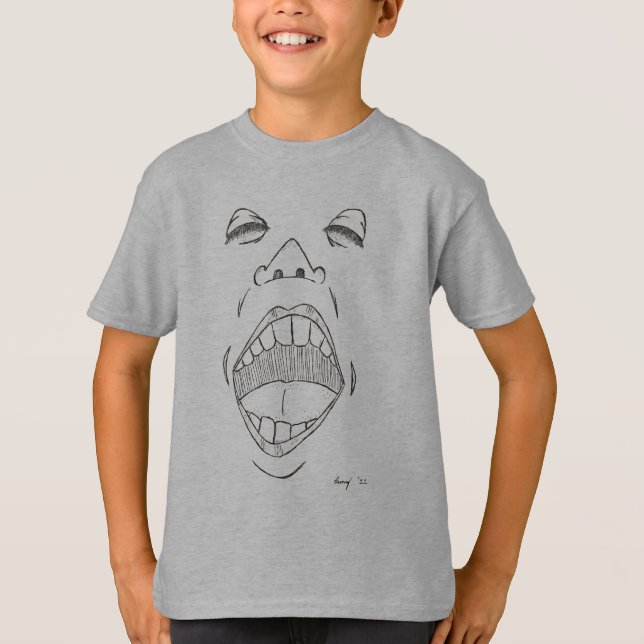 "Shout" Crianças Camisas Básicas (Frente)