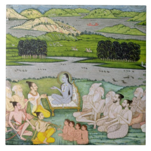 Shri Sukdevji que preaching a um concourse de