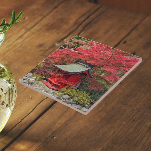 Shrine de Jardim Japonês e Folhas de Outono (In Situ)