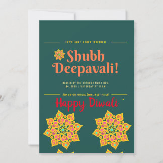 Shubh Deepawali Happy Diwali Convite