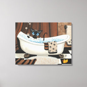 Siamese Cat Bathroom ArT por BiHrLe Canvas Print