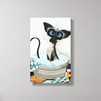 Siamese Cat por BihrLe Bath Canvas Art