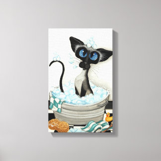 Siamese Cat por BihrLe Bath Canvas Art