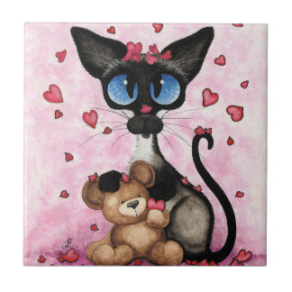 Siamese Cat Valentines Day by Bihrle