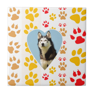 Siberian Husky Dog Heart Paws Impressão
