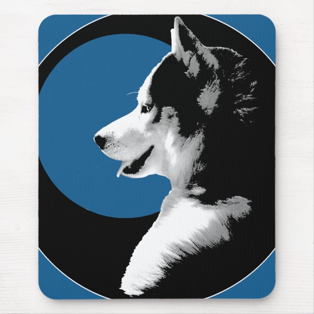 Siberian Husky Mousepad Gifts Malamute Sled Cães (Frente)