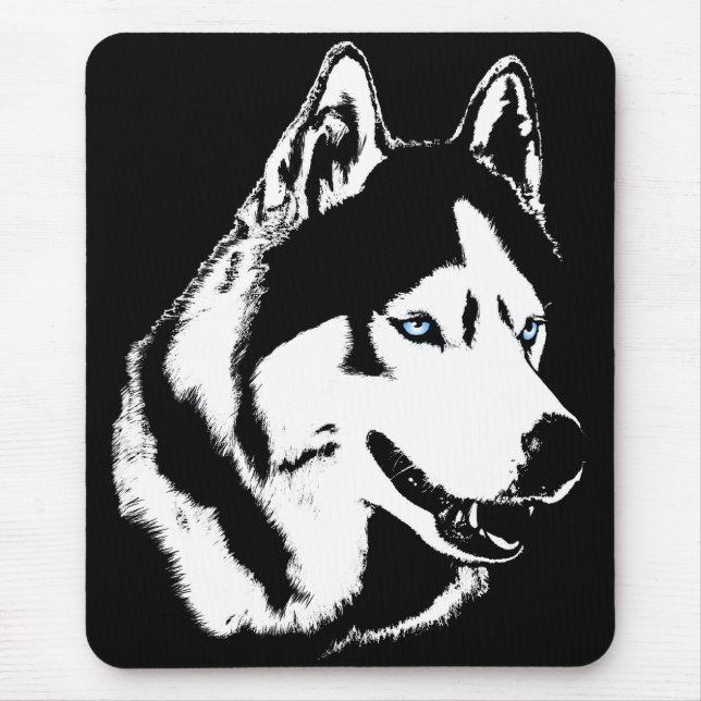 Siberian Husky Mousepad Gifts Malamute Sled Cães (Frente)