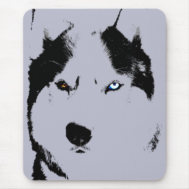 Siberian Husky Mousepad Gifts Malamute Sled Cães (Frente)