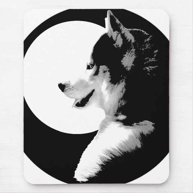 Siberian Husky Mousepad Gifts Malamute Sled Cães (Frente)