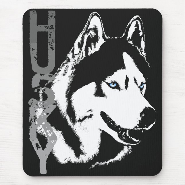 Siberian Husky Mousepad Gifts Malamute Wolf Dogs (Frente)