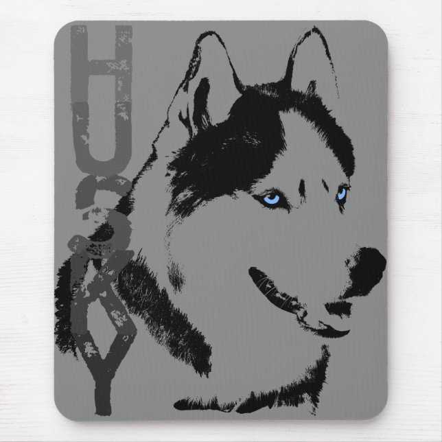Siberian Husky Mousepad Gifts Malamute Wolf Dogs (Frente)