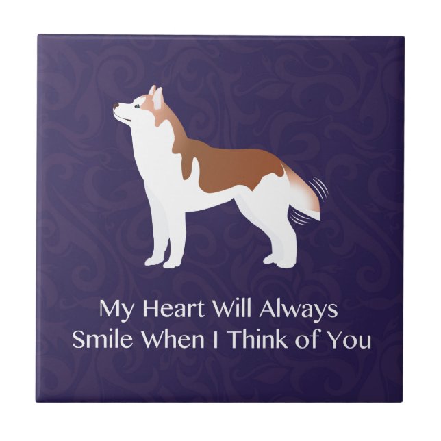 Siberian Husky - Vermelho - Pensando em você Desig (Frente)